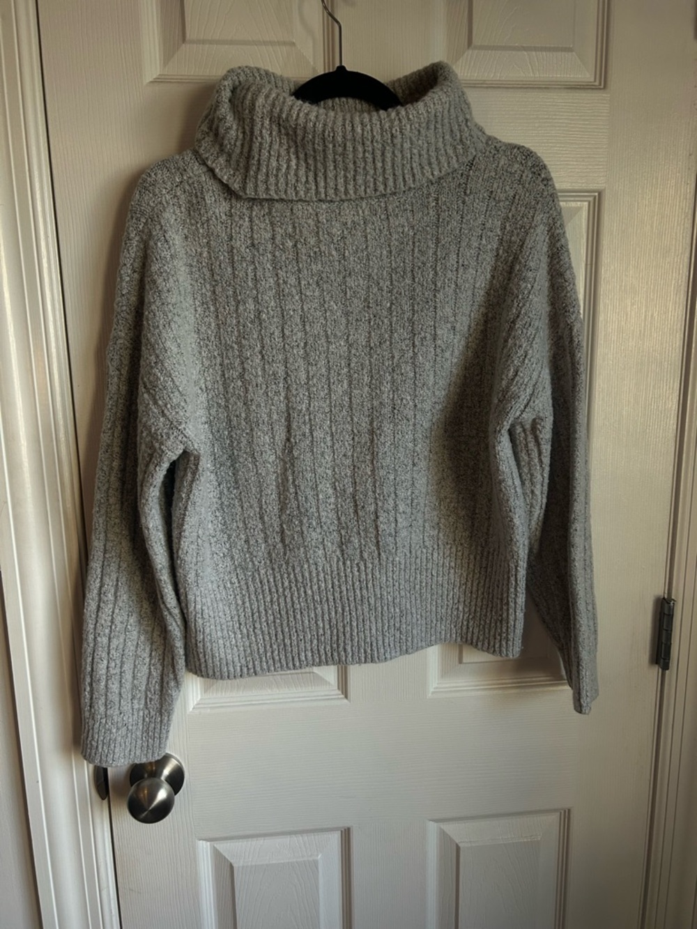 William Rast Light Gray Ribbed Cowl Neck Sweater - Picture 4 of 4
